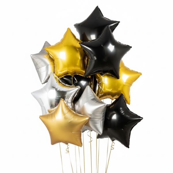 Bunch Bouquet Foil Black Stars